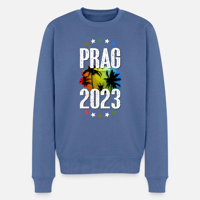 Prag 2023 - Männer Premium Bio Pullover - Taubenblau
