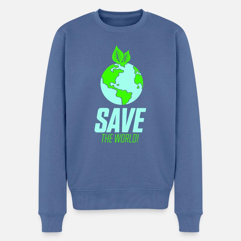 Sauver le monde - Pull Premium bio Homme - bleu pigeon