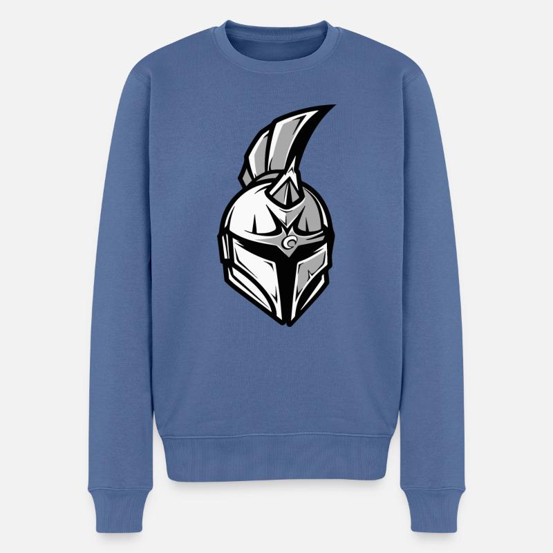 Casque spartiate Sparte - Pull Premium bio Homme - bleu pigeon