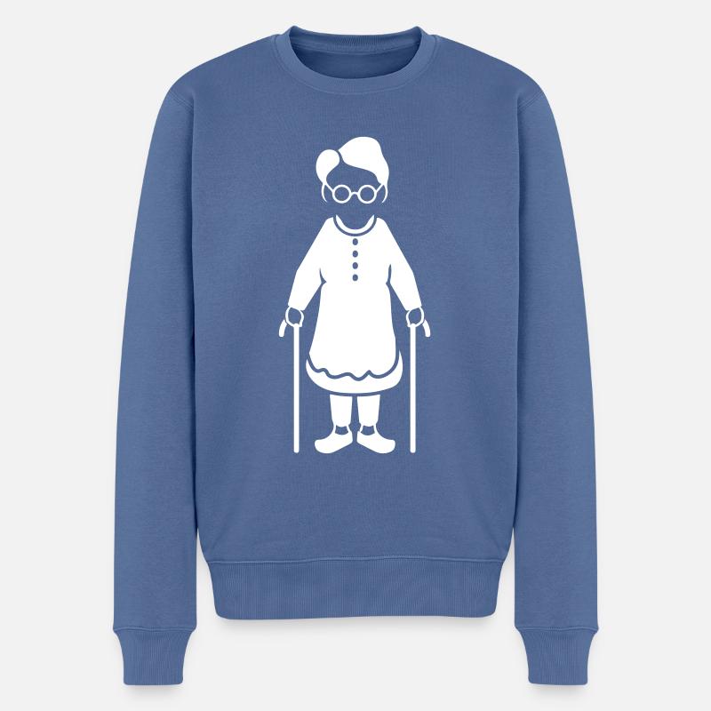 Oma Frau - Männer Premium Bio Pullover - Taubenblau
