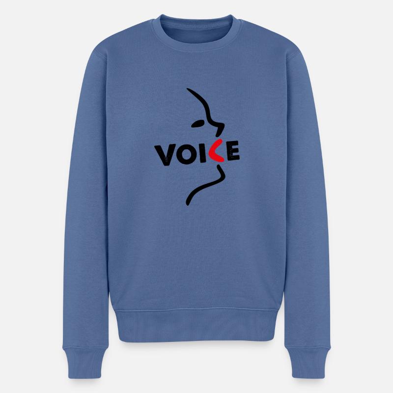 Voice - auf hell - Männer Premium Bio Pullover - Taubenblau