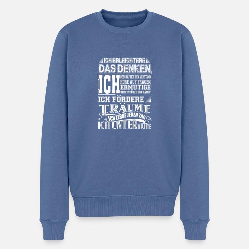 Lehrerin-Ich - Männer Premium Bio Pullover - Taubenblau