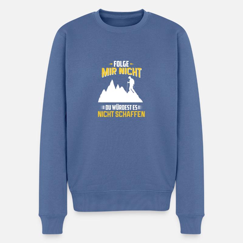 wandern berge - Männer Premium Bio Pullover - Taubenblau
