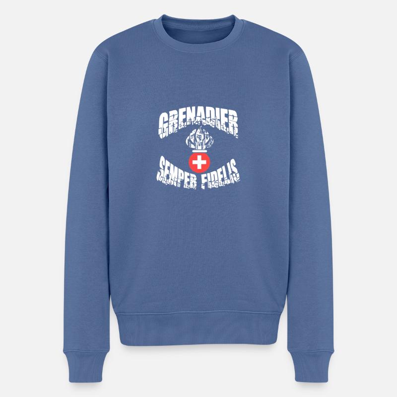 Grenadier-Semper Fidelis Geschenk - Männer Premium Bio Pullover - Taubenblau