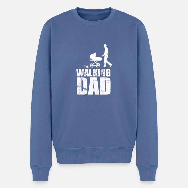 The walking dad - Männer Premium Bio Pullover - Taubenblau