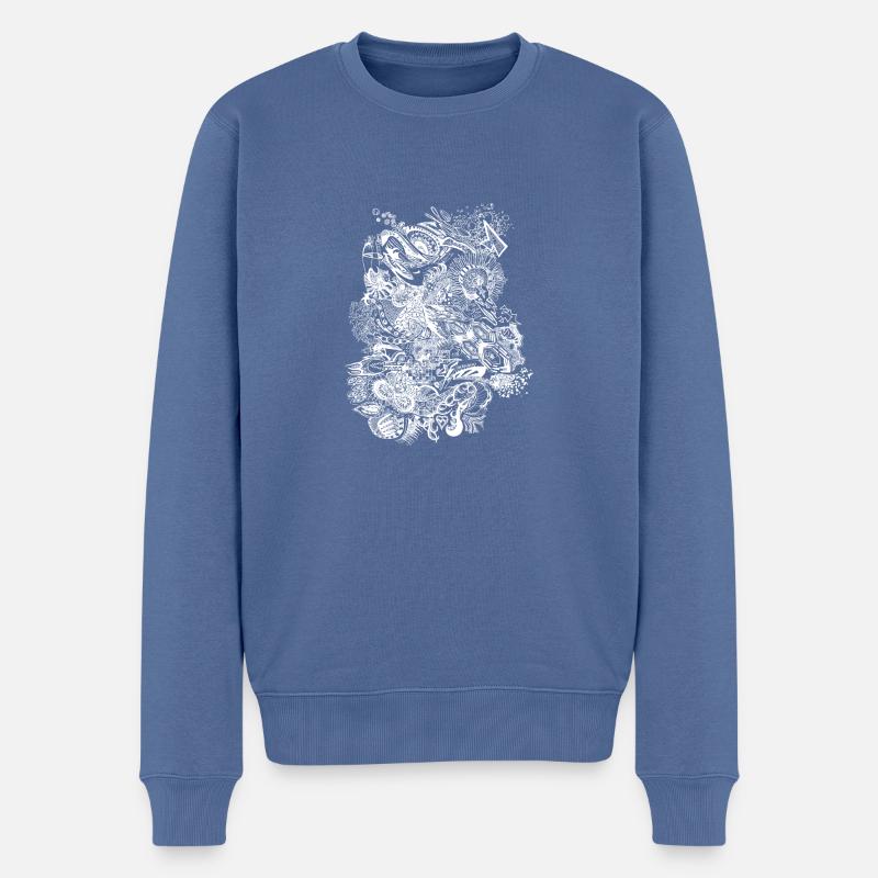 's doodle - Männer Premium Bio Pullover - Taubenblau