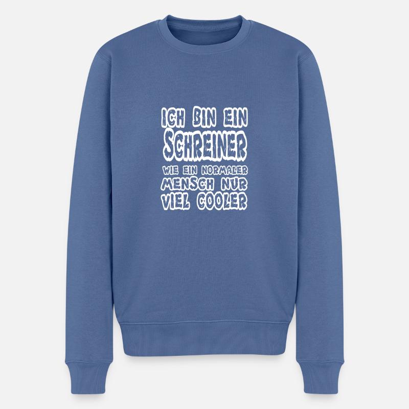 Cooler Schreiner - Männer Premium Bio Pullover - Taubenblau