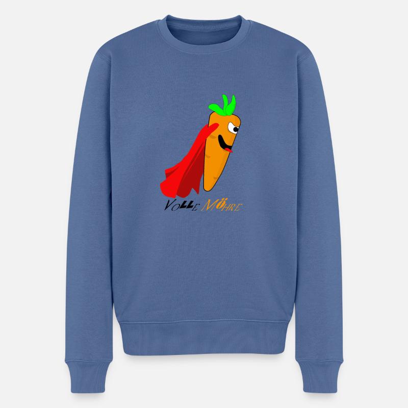 Möhre - Männer Premium Bio Pullover - Taubenblau