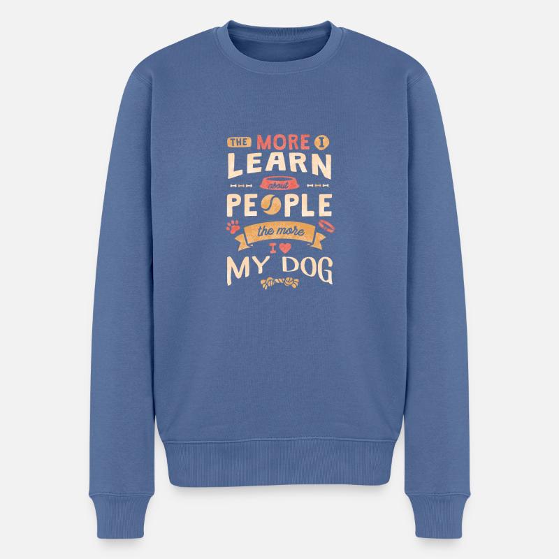 Mein Hund - Männer Premium Bio Pullover - Taubenblau