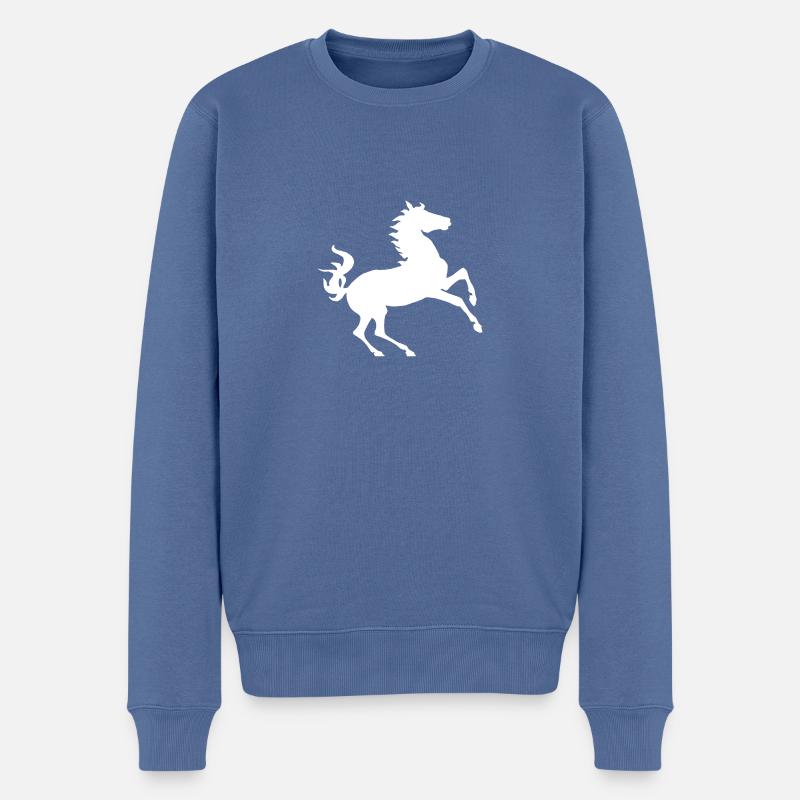 Cheval cheval héraldique - Pull Premium bio Homme - bleu pigeon