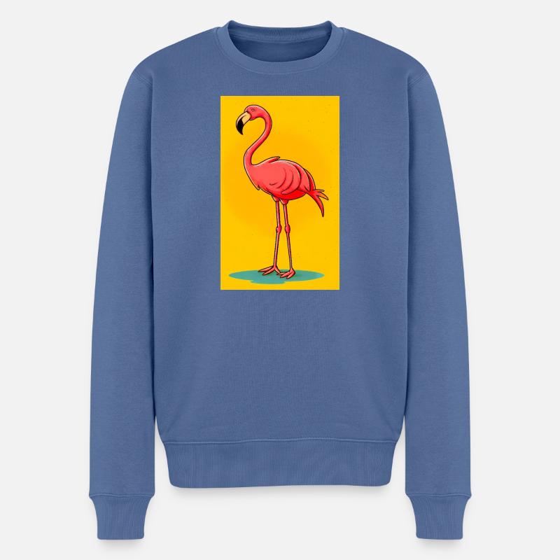 Flamingo - Männer Premium Bio Pullover - Taubenblau