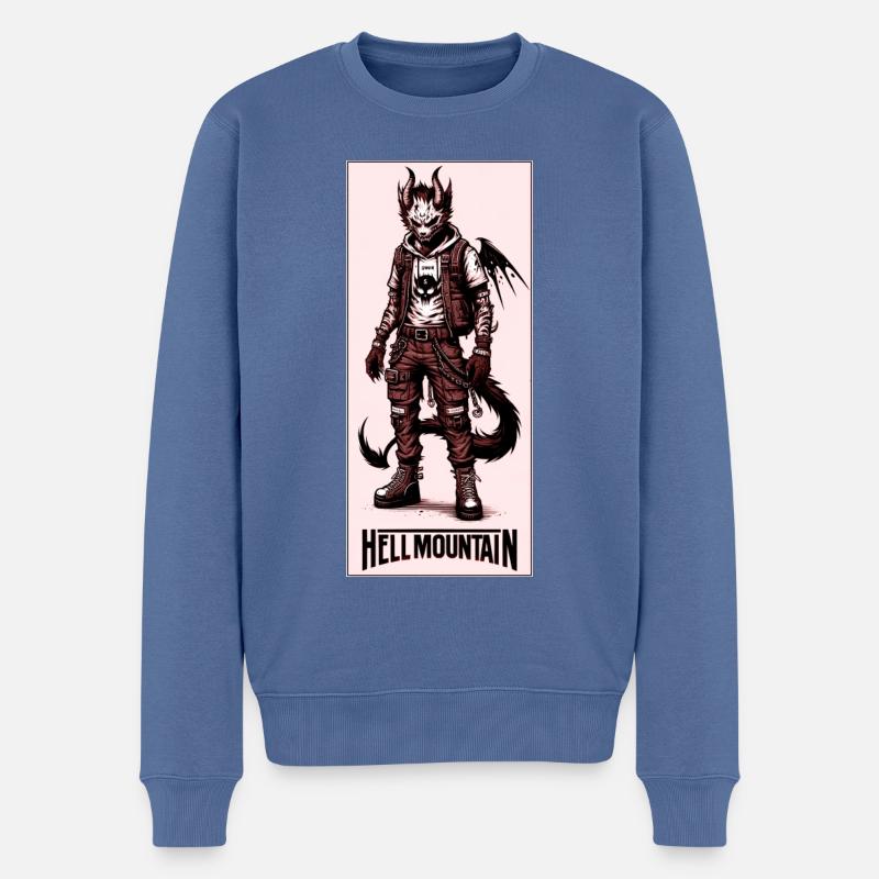 HÖLLENBERG #4 - Männer Premium Bio Pullover - Taubenblau