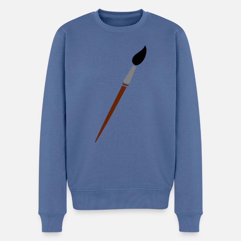 Pinsel - Männer Premium Bio Pullover - Taubenblau