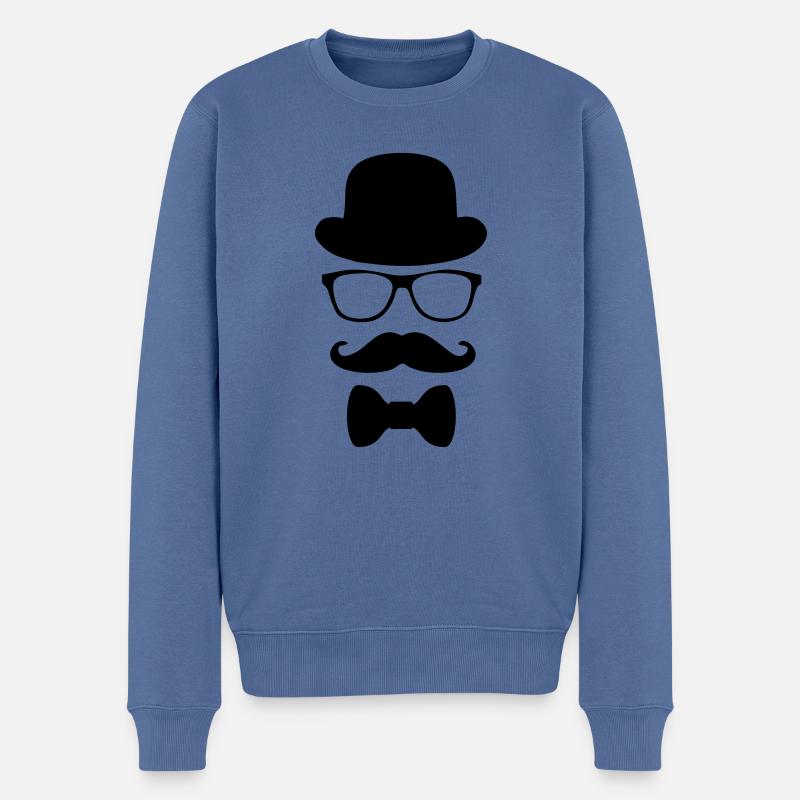 Gentleman silhouette - Männer Premium Bio Pullover - Taubenblau