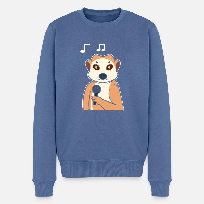 Meerkat singt Sänger Gift - Männer Premium Bio Pullover - Taubenblau