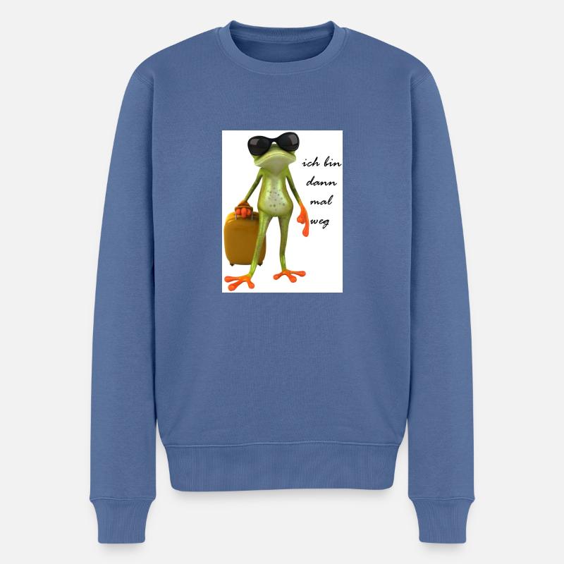 ich bin dann mal weg - Männer Premium Bio Pullover - Taubenblau