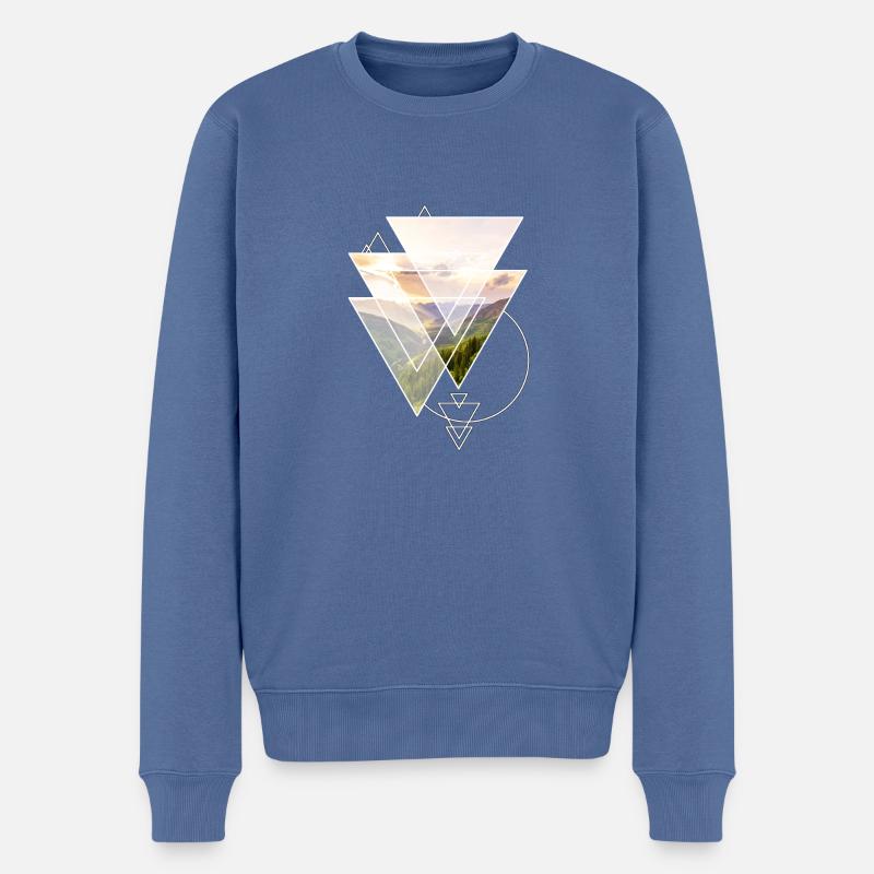 Geoberge - Männer Premium Bio Pullover - Taubenblau