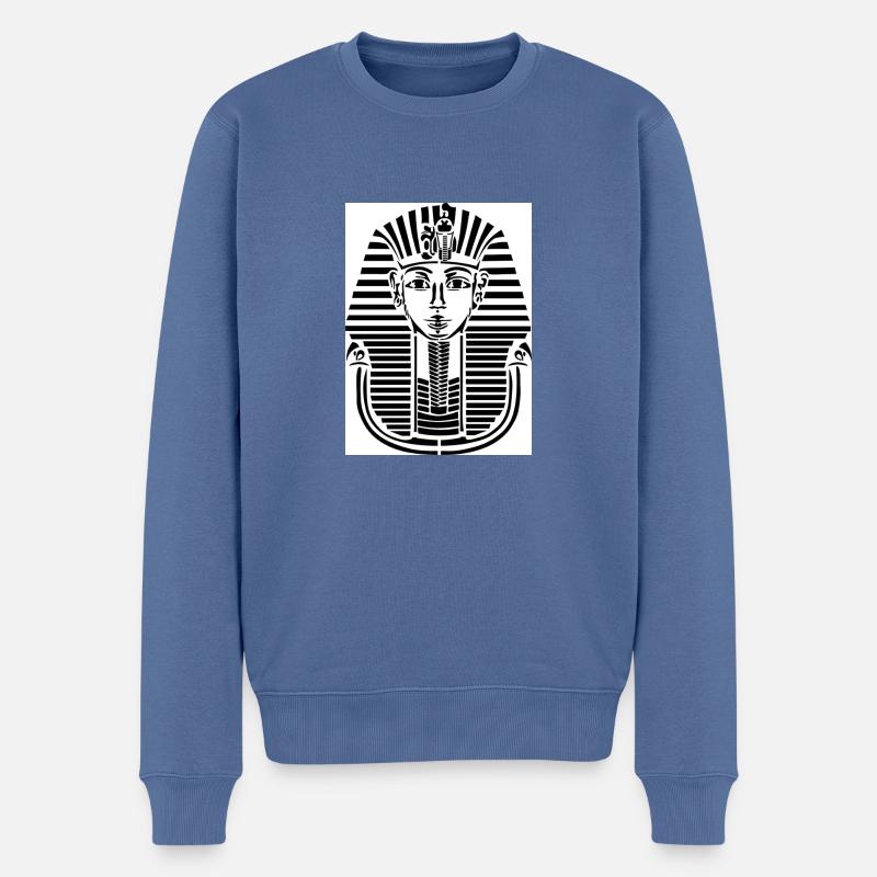 PHARAO - Männer Premium Bio Pullover - Taubenblau