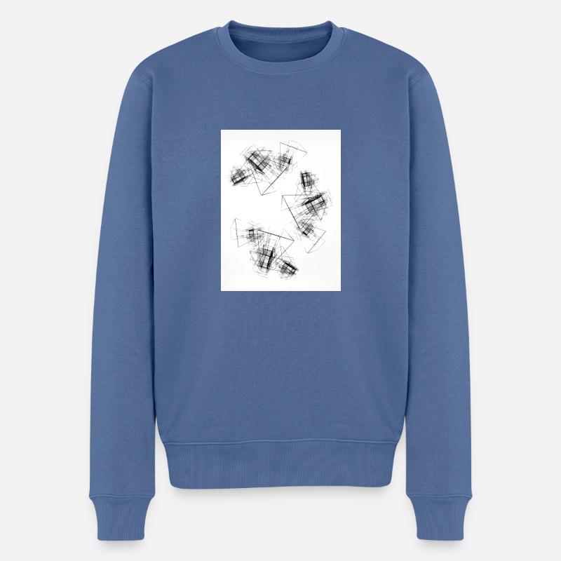 Cubes abstraits - Pull Premium bio Homme - bleu pigeon