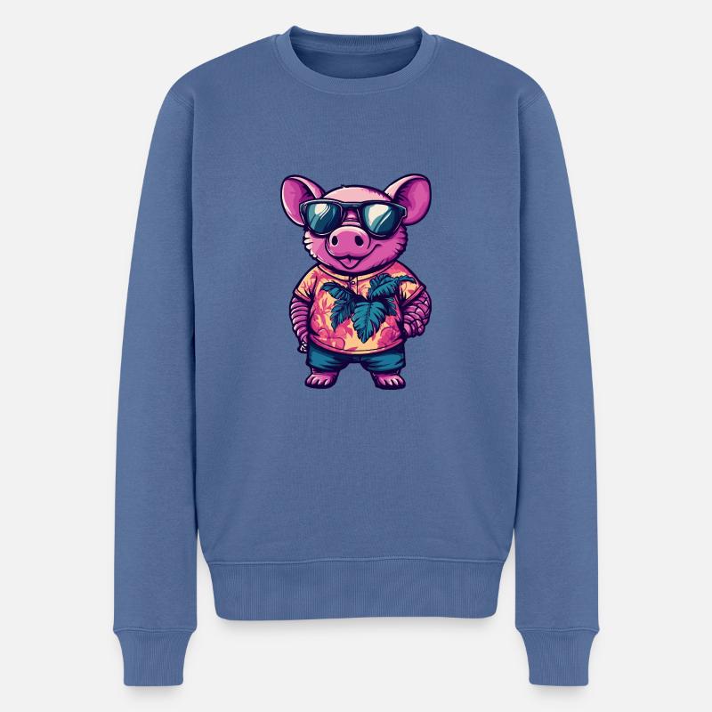 Gürteltier Cool Sommer - Männer Premium Bio Pullover - Taubenblau