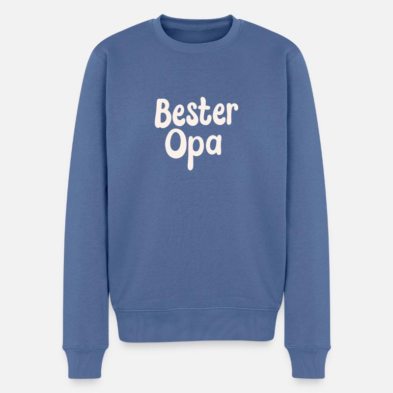 Bester Opa - Männer Premium Bio Pullover - Taubenblau