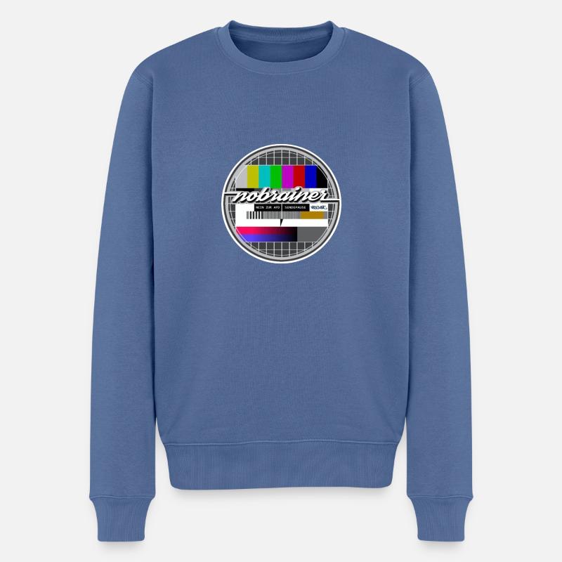 NoBrainer TV Break (Nein zur AfD) - Männer Premium Bio Pullover - Taubenblau
