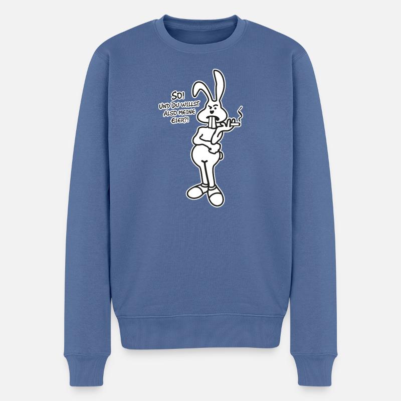 Osterhase Spruch - Männer Premium Bio Pullover - Taubenblau