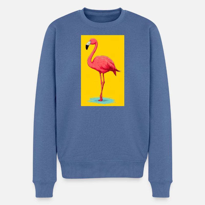 Flamingo - Männer Premium Bio Pullover - Taubenblau