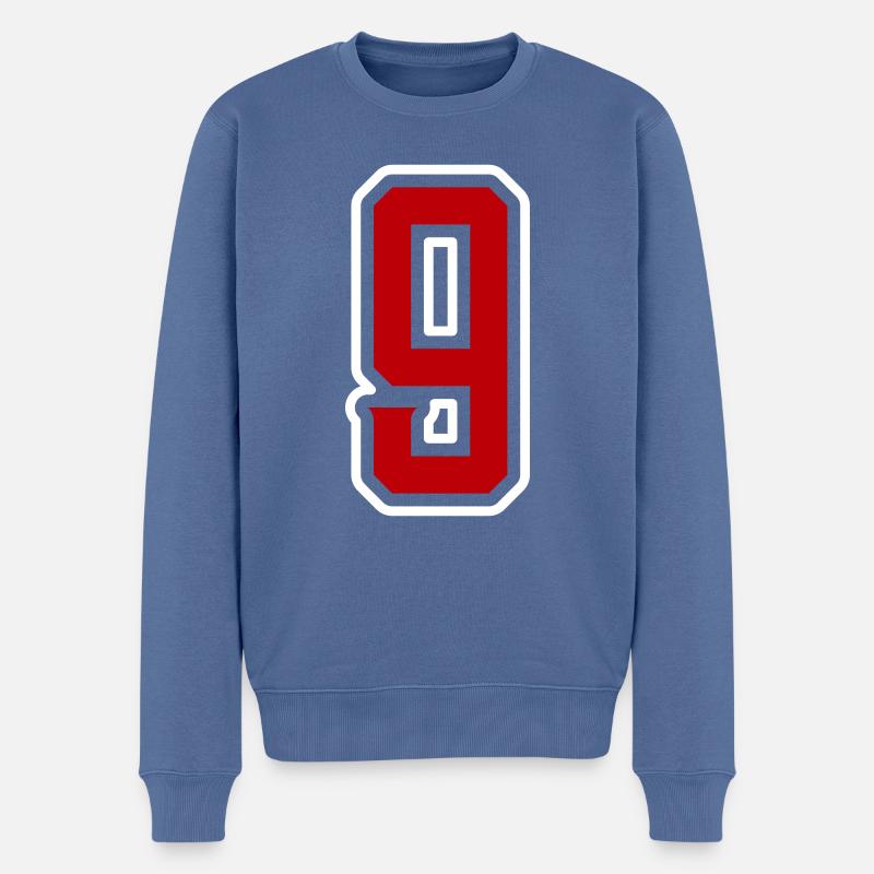 9 Zahl symbol - Männer Premium Bio Pullover - Taubenblau