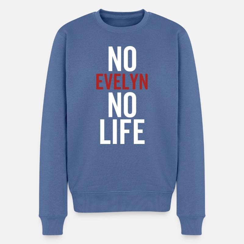 Pas d’Evelyn Pas de vie - Pull Premium bio Homme - bleu pigeon