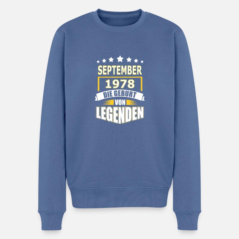 SEPTEMBER 1978 - Männer Premium Bio Pullover - Taubenblau