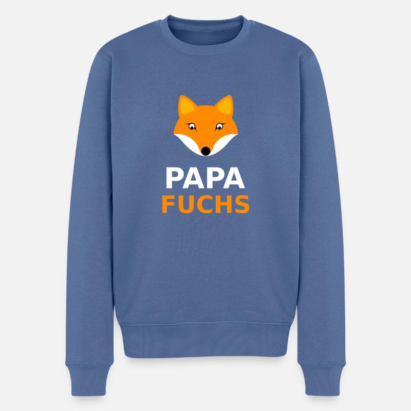 Papa Fuchs - Männer Premium Bio Pullover - Taubenblau