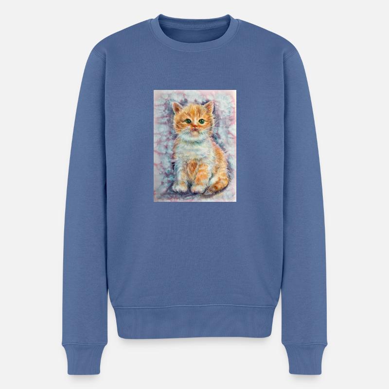 Little kitty. Kitten. - Männer Premium Bio Pullover - Taubenblau