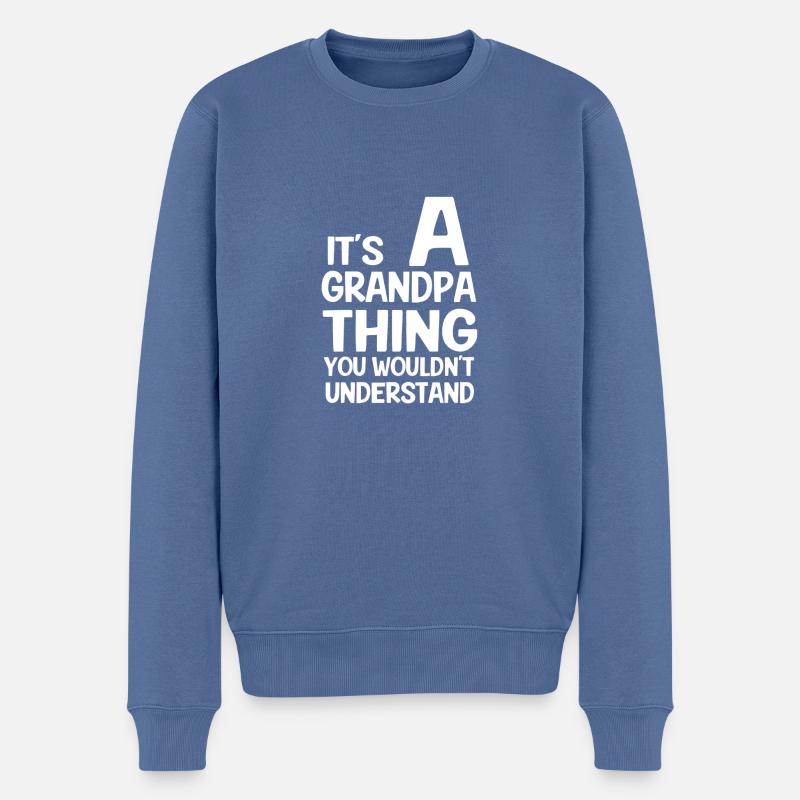 truc de grand-père - Pull Premium bio Homme - bleu pigeon