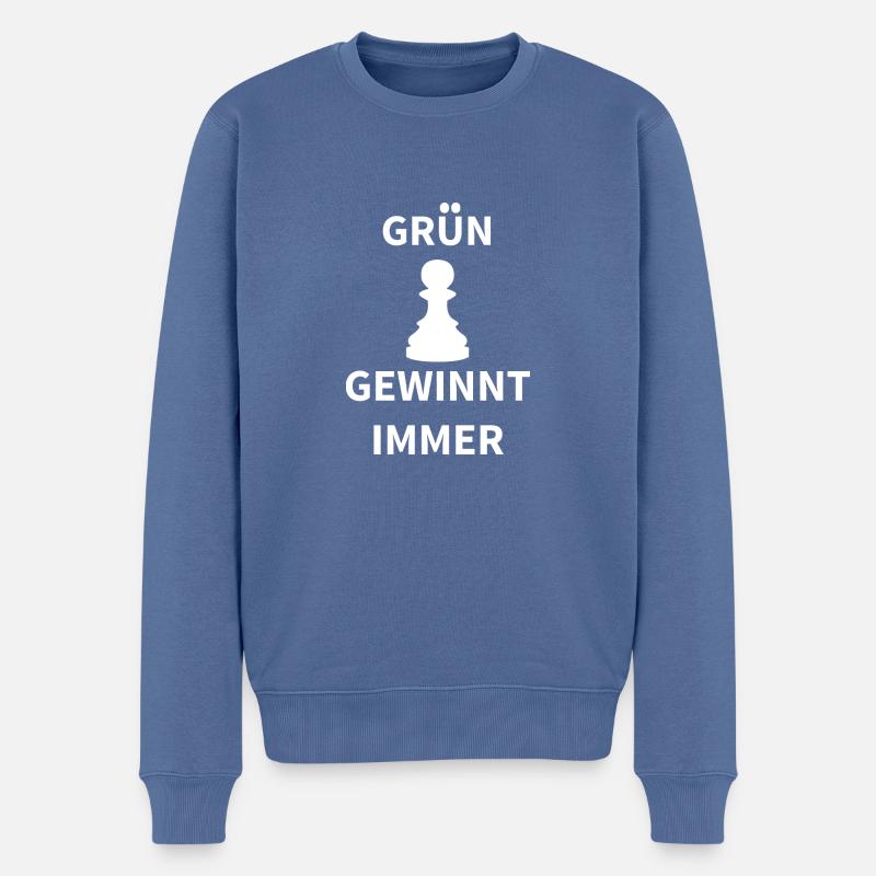 boardgame chess backgammon game night - Männer Premium Bio Pullover - Taubenblau
