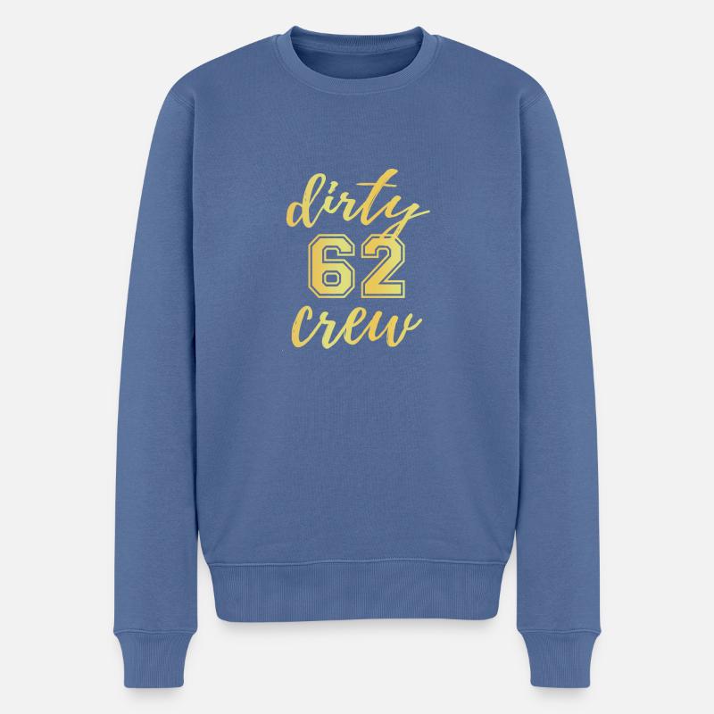 Dirty 62 Besatzung - Männer Premium Bio Pullover - Taubenblau