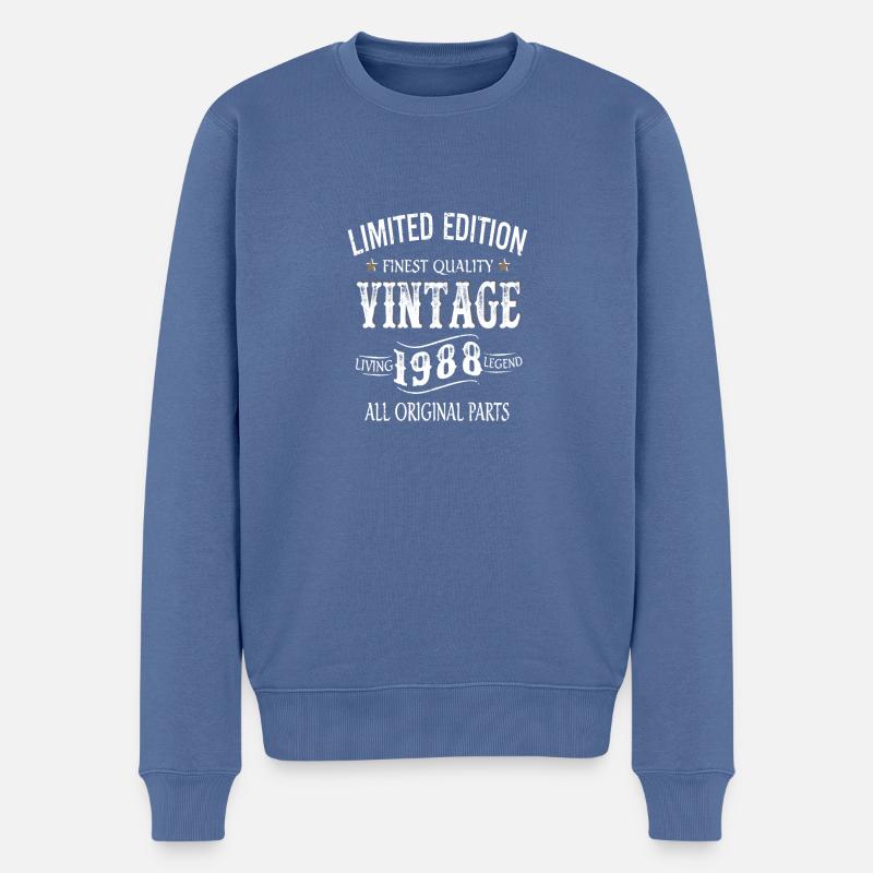 Édition limitée made in 1988 Vintage Original - Pull Premium bio Homme - bleu pigeon