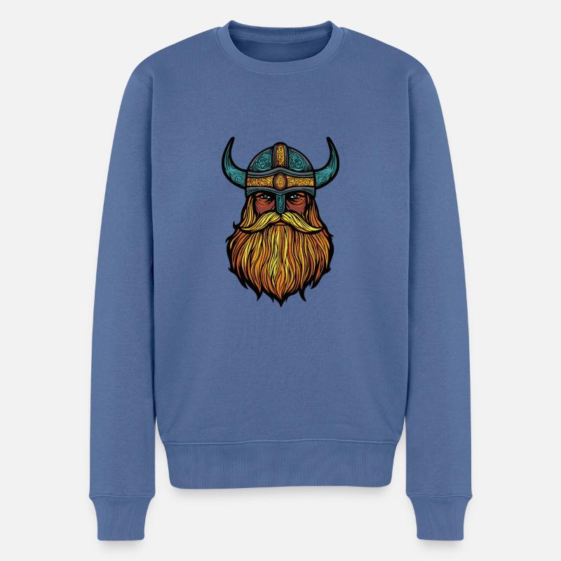 Wikinger Helm - Männer Premium Bio Pullover - Taubenblau