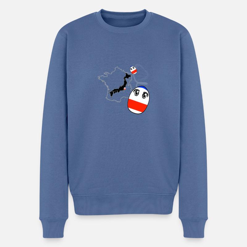 Von Japan nach Frankreich - Männer Premium Bio Pullover - Taubenblau
