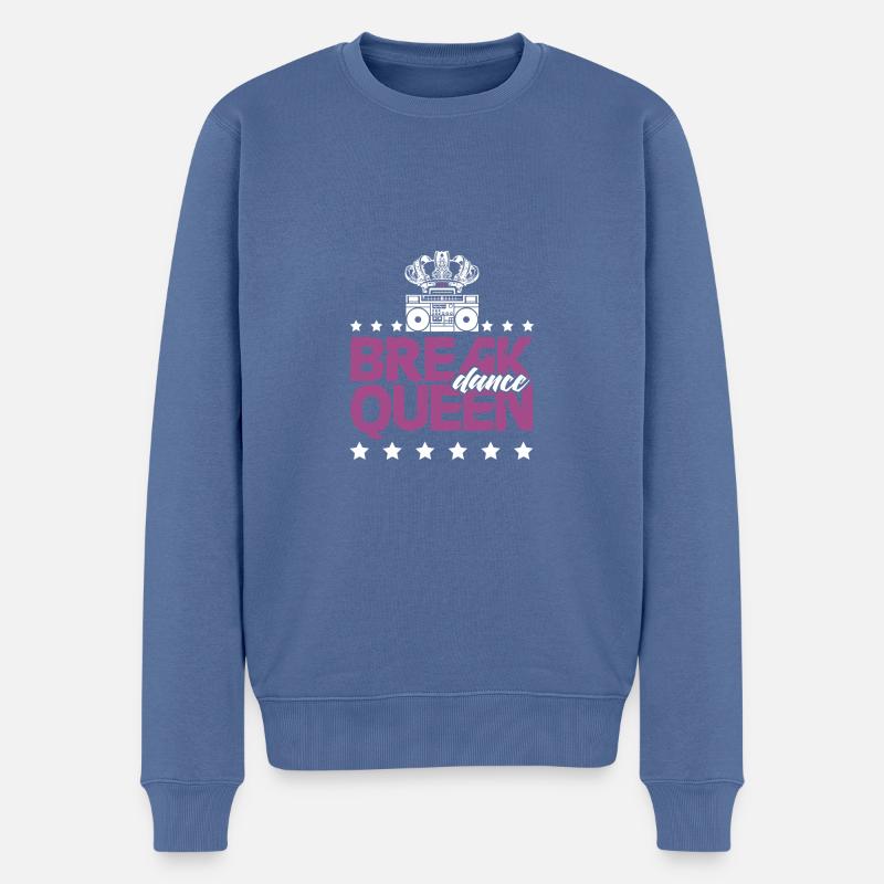 breakdance königin - Männer Premium Bio Pullover - Taubenblau