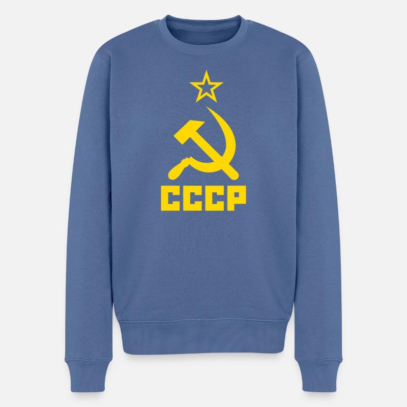 uDSSR - Männer Premium Bio Pullover - Taubenblau