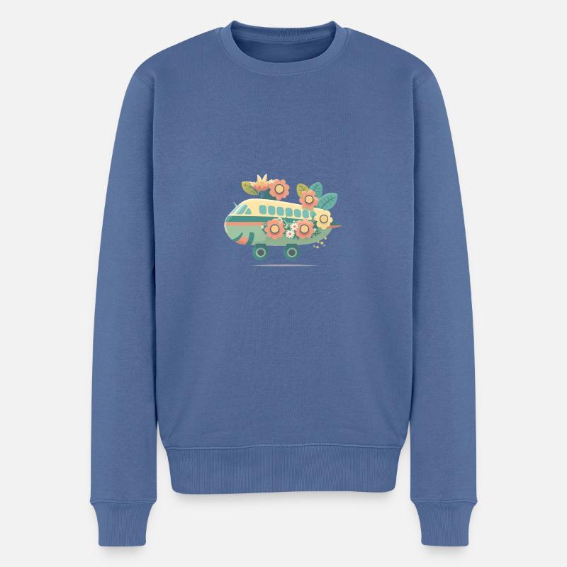 Gutelaune Flieger 1 - Männer Premium Bio Pullover - Taubenblau