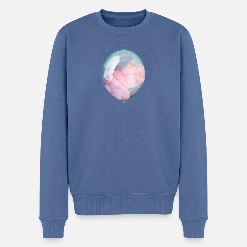 Ballon Pastell Minze - Männer Premium Bio Pullover - Taubenblau