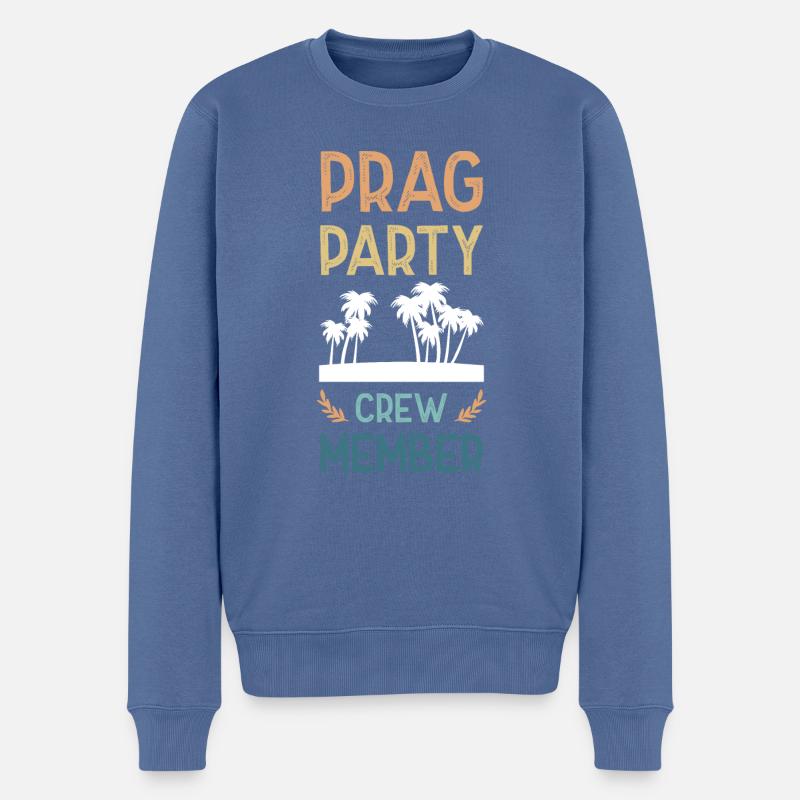 Prag Party Crew - Männer Premium Bio Pullover - Taubenblau