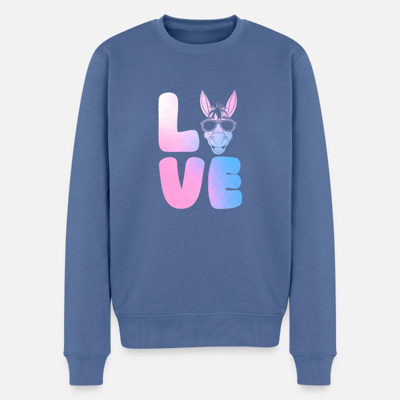 Âne - Pull Premium bio Homme - bleu pigeon