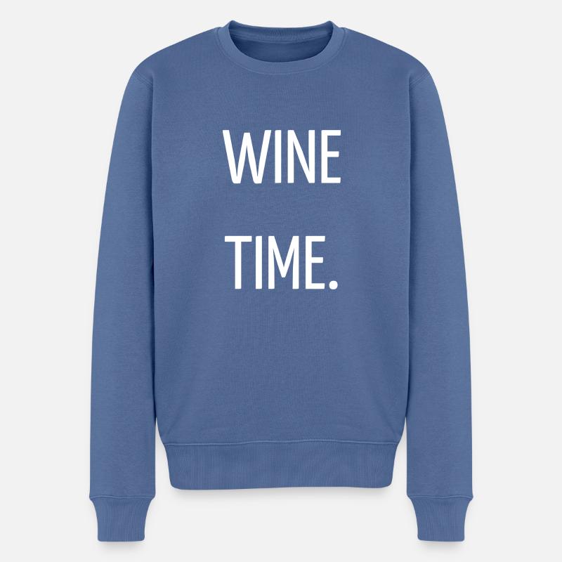 Weinzeit - Männer Premium Bio Pullover - Taubenblau