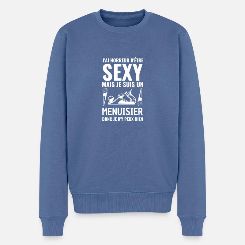 Sexy Menuisier - Pull Premium bio Homme - bleu pigeon