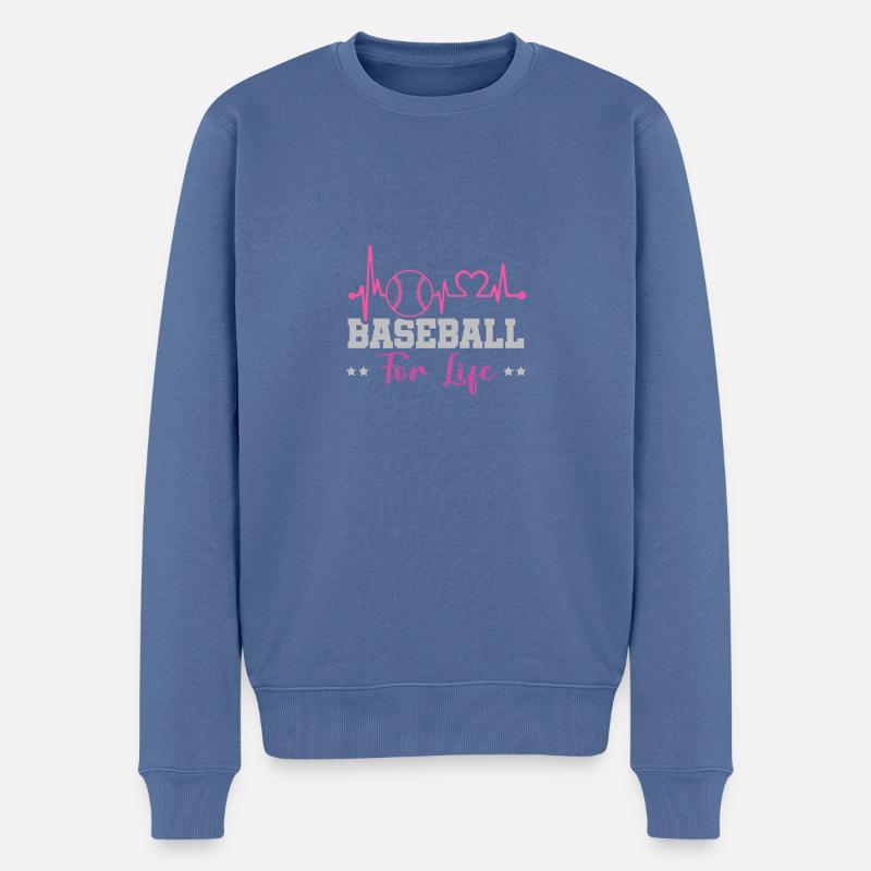 baseball fürs leben - Männer Premium Bio Pullover - Taubenblau