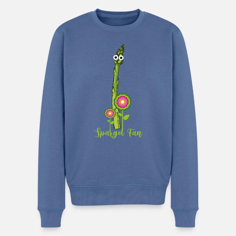 spargelfan,spargel,grüner spargel - Männer Premium Bio Pullover - Taubenblau