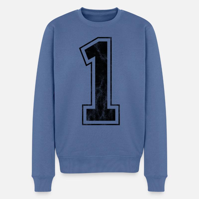 Nummer 1 - Männer Premium Bio Pullover - Taubenblau